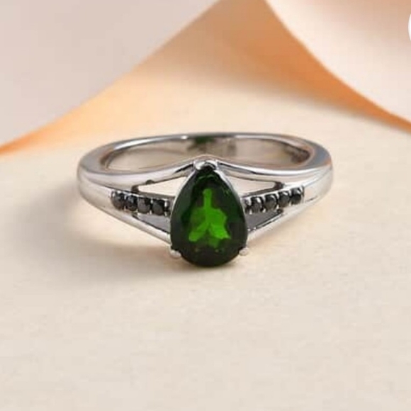 NEW Chrome Diopside & Black Diamond Ring Size 8 - Picture 9 of 12